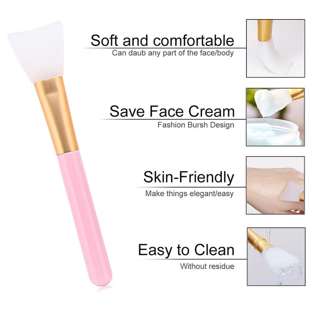 Facial Mask Brush Soft Silicone Mud Mask Mixing DIY Makeup Brushes for Skin Care Red