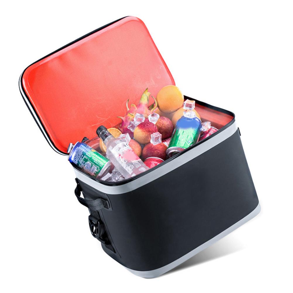 20L Outdoor Tragbare Haushalt Auto Kaltlagerung Isolierte Lebensmittel Thermische Kühltasche für Camping AngelnSchwarz