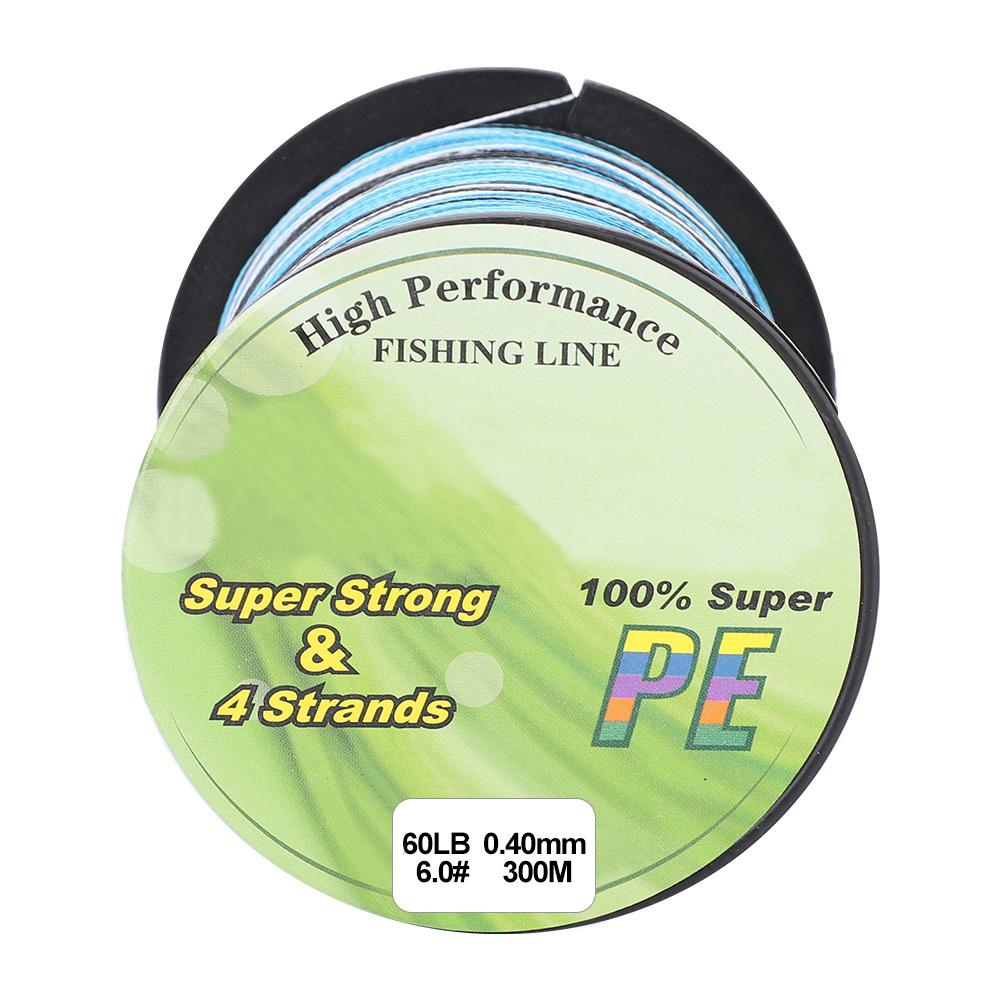 Fishing 4 Strands 300m PE Braided Saltwater Fishing Line Weave Kite Wire (6.0)