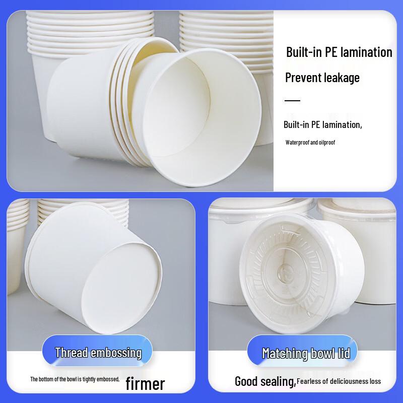 OIMG 960ml Disposable Round Paper Bowls (400 Count)