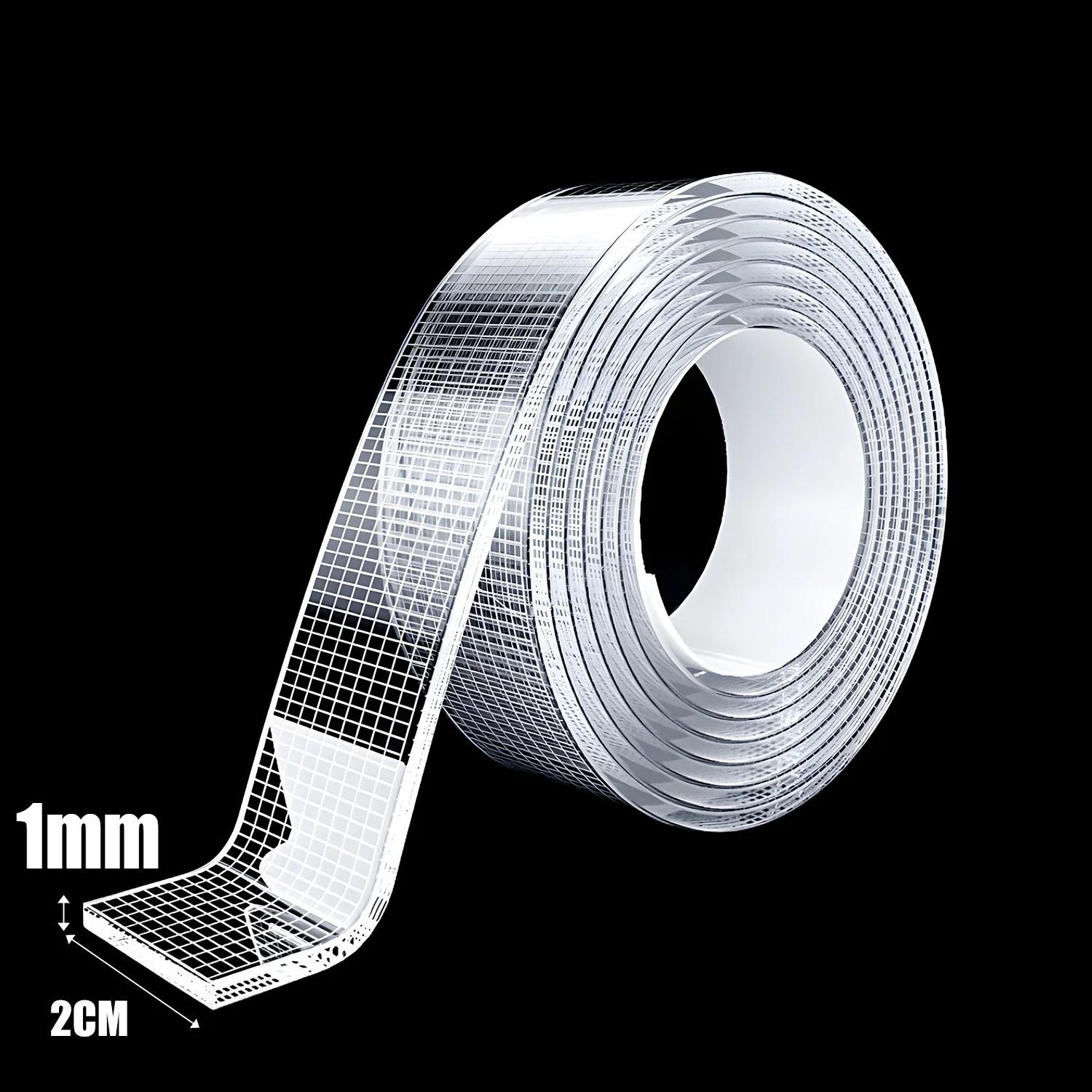 

Nano Double Sided Tape Transparent Strong Adhesive Removable Reusable for Glass Wood Metal Phone Mounts Home Office DIY Supplies 3M-(1 Roll)
