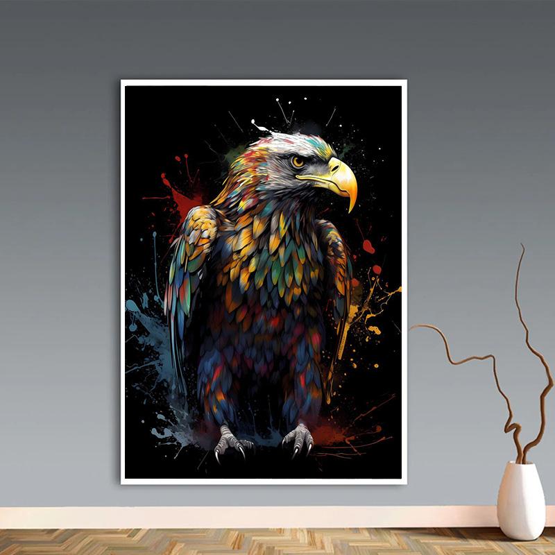 Meerkat Elephant Sea Otter Lion Colorful Animals With Drips Poster Canvas Painting Cute Animal Wall Art For Room Home Decor