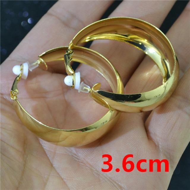 Clip On Earrings Fashionable Jewelry Women Non Pierced Chic Accessories Rose Gold Tone Loop Big Circle Statement Exaggerated Personality Ladies