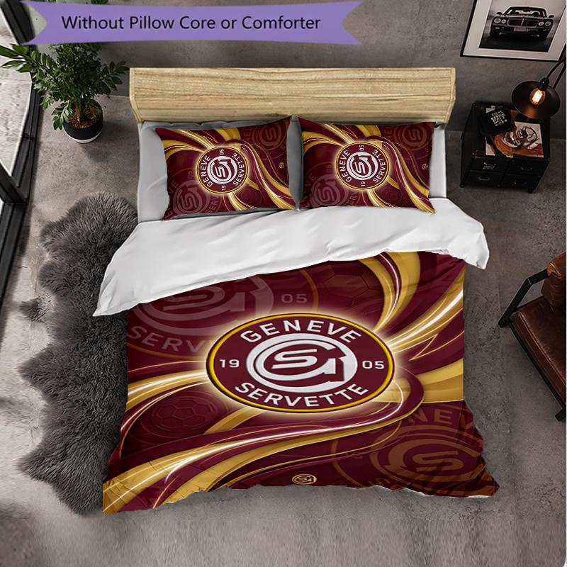 Biancheria da Letto a Tema Servette FC Set 3 Pezzi Copripiumino Biancheria da Letto Decorativa Per Camera da Letto di Adolescenti Decorazione per la Casa