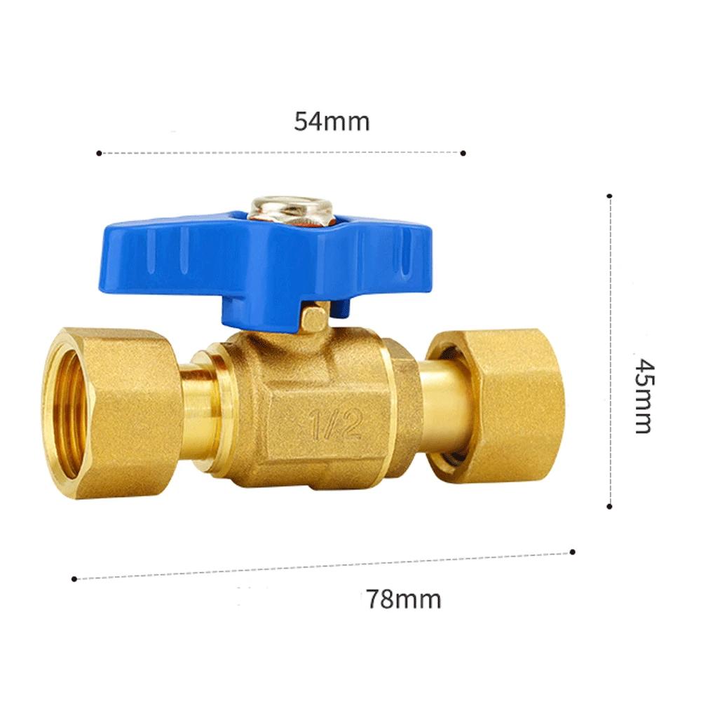 Union Ball Valve 1/2" -3/4" Brass Double Female and Male Thread Valve Water Pipe Switch Gas Straight To Tap Water