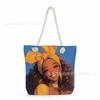 Multifunctional Fairy Tale Style Printed Thick Rope Shoulder Beach Bag Casual Large Capacity Handbag 0106 CLE