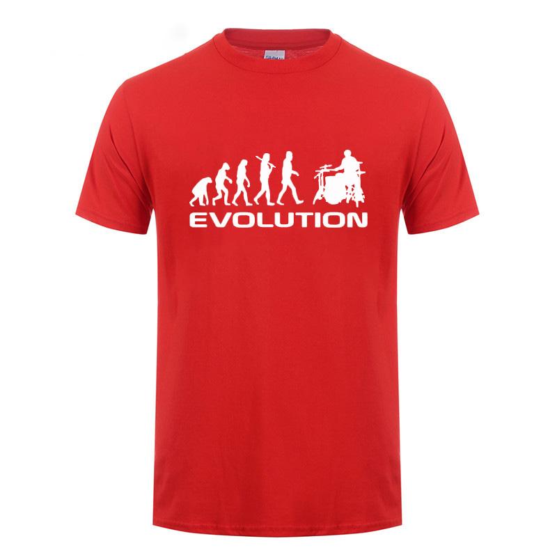 Cool Music Humor Drums Evolution T Shirt Funny Birthday Gifts For Unisex Male Drummer Summer Short Sleeved O Neck Cotton Tshirt