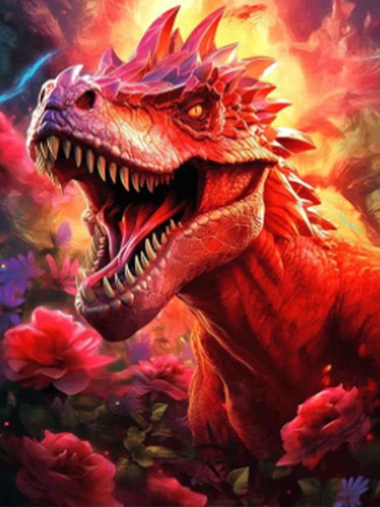 5D DIY Diamond Drawing Dinosaur Full Circle Square New Product Animal Diamond Embroidery Mosaic Cross Embroidery Handmade Gift