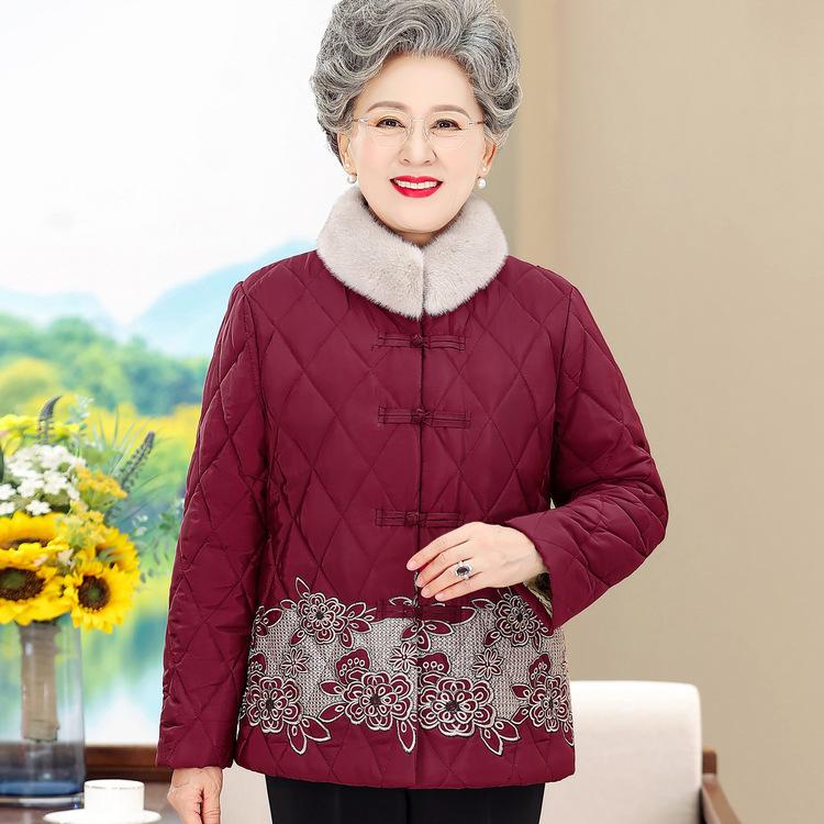 

Бабушка Зима Плюс Бархатная Утепленная Хлопковая Куртка Мать в Теплой Хлопковой Куртке в Западном Стиле на Новый Год. 3XL