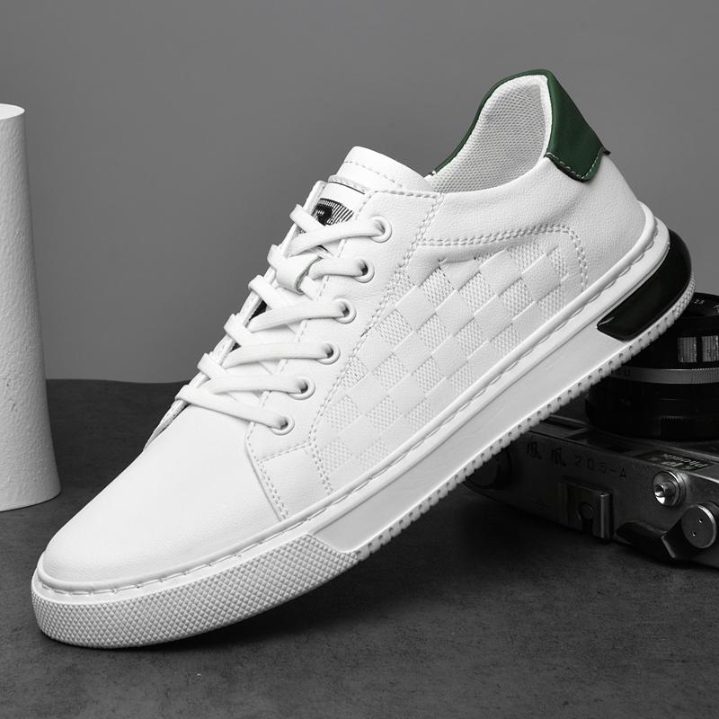 Fashion Classic Brand Simple White Men's Real Leather Shoes Lace Up Commuting Driving Shoes Interviews Men's Business Casual Shoes