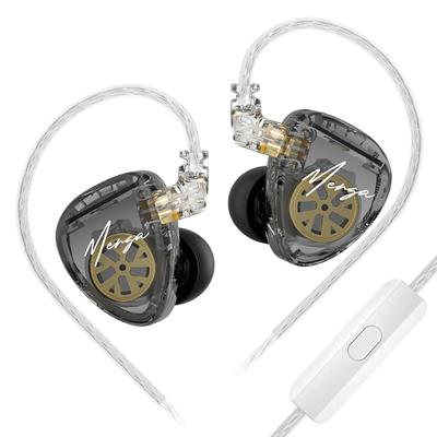 Linsoul KZ Merga Translucent Black Shell 2DD Hybrid HiFi Equipped with Two Dynamic Interchangeable Earphone Cable Electronic Crossover Choice of Cable