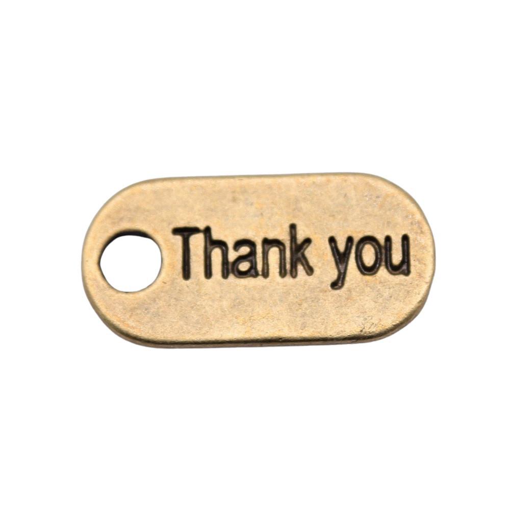 

Thank You Tag Charms Multi Color Letter Text Pendants For Craft Jewelry Making Tags A31-10pcs-18x10mm