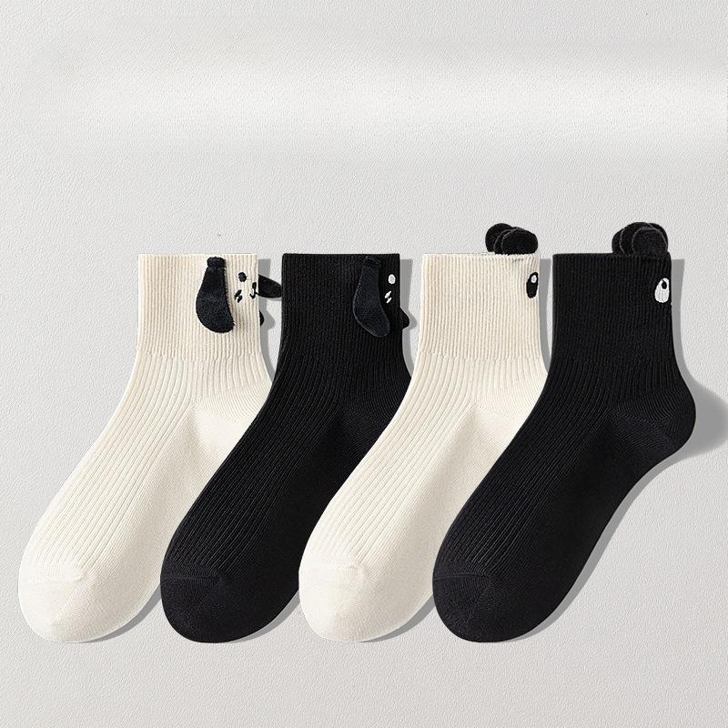 Women's Summer Thin Cartoon Cute Three-dimensional Ear Socks, Versatile Sweat-absorbing and Odor-proof Short Socks, Boneless