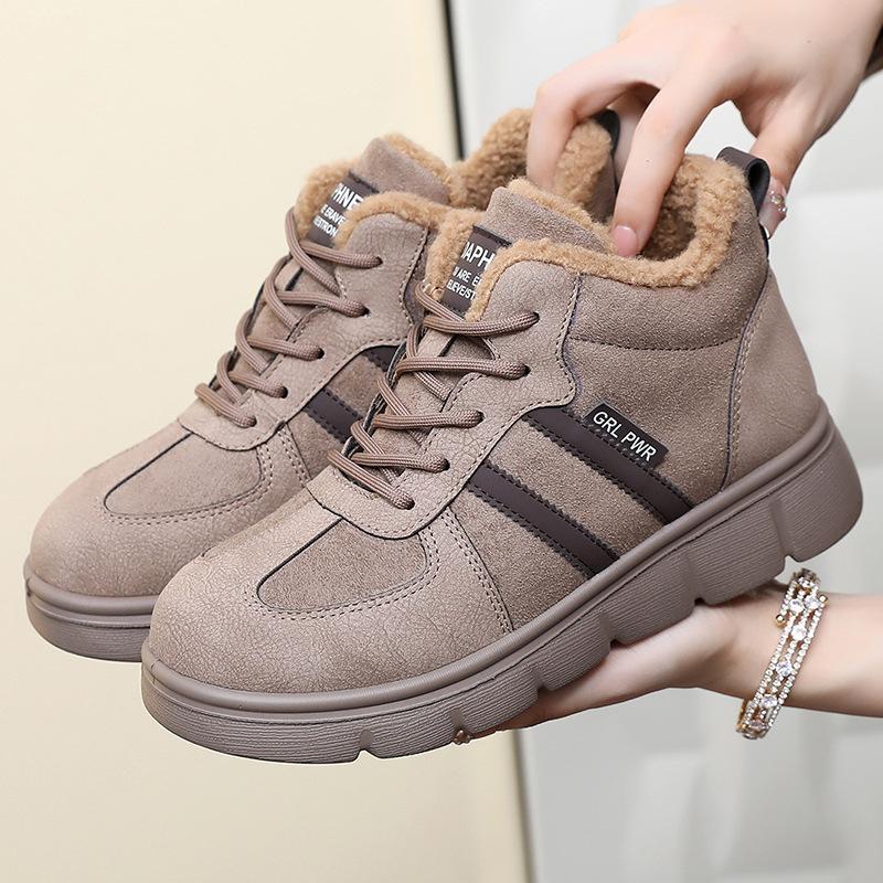 Womens Casual Shoes 2026 Winter New Comfortable Warm Plush High Top Platform Outdoor Cotton Shoes Fashion Sneakers Zapatos Mujer
