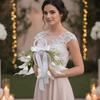 Weiße Blüten Hochzeitsblumen Perlenhenkel Oberer Griff Strauß Brautstrauß Hochzeitskoordinator