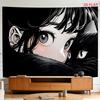 Cozy Anime Girl with Cat Tapestry, Aesthetic Wall Art for Bedroom, Living Room, Office & Meditation Space Decor