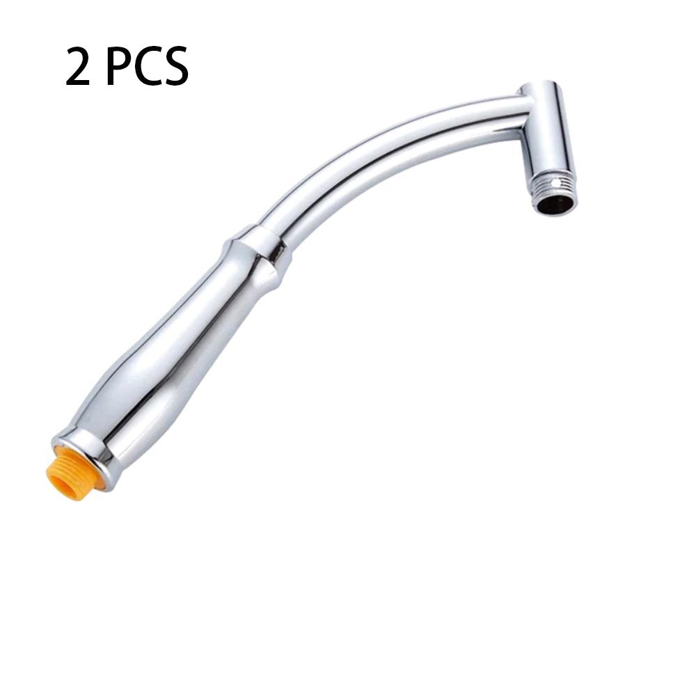 

2 шт. Ручная трубка для дождевой воды, дополнительная трубка, детали для разбрызгивания, удлинитель для душевой головки, бытовая серебряный