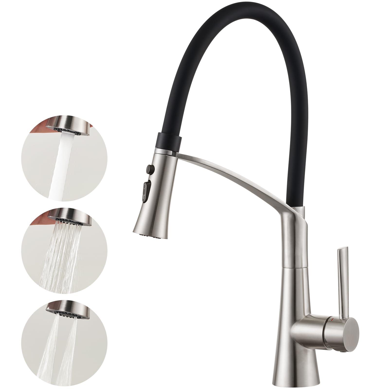 CREA Kitchen Kitchen Mixer Kitchen Shower Single Lever Mixer Stainless Steel Extendable Eco Water Foaming Water Powerful Faucet, Tap, Tap, Tap, Tap,