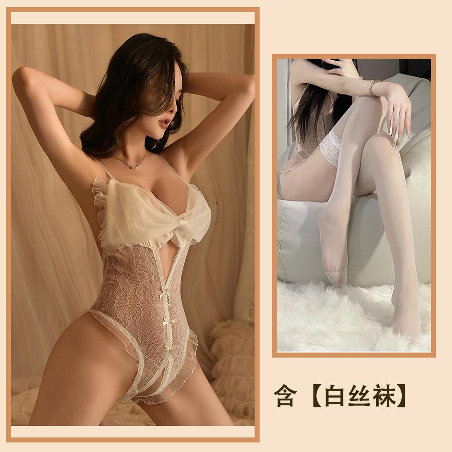 Sex Underwear Sexy Perspective French Sex Underwear Bow Lace Perspective Seduction Sex Onesie