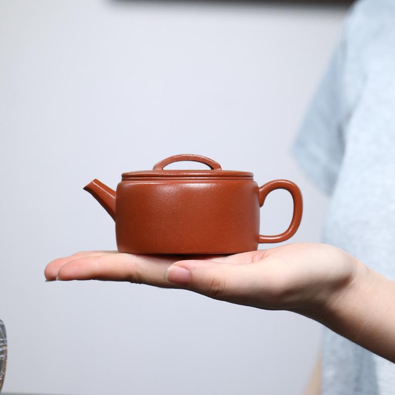 

120ml Antique Yixing Purple Clay Teapots Handmade Large Caliber Pot Raw Ore Small Red Mud Kettle With Filter Zisha Tea Set Craft
