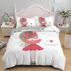 Cartoon Lovely Girls King Queen Duvet Cover Cute Little Girl Pattern Bedding Set Kids Pink Pretty 2/3pcs Polyester Quilt Cover