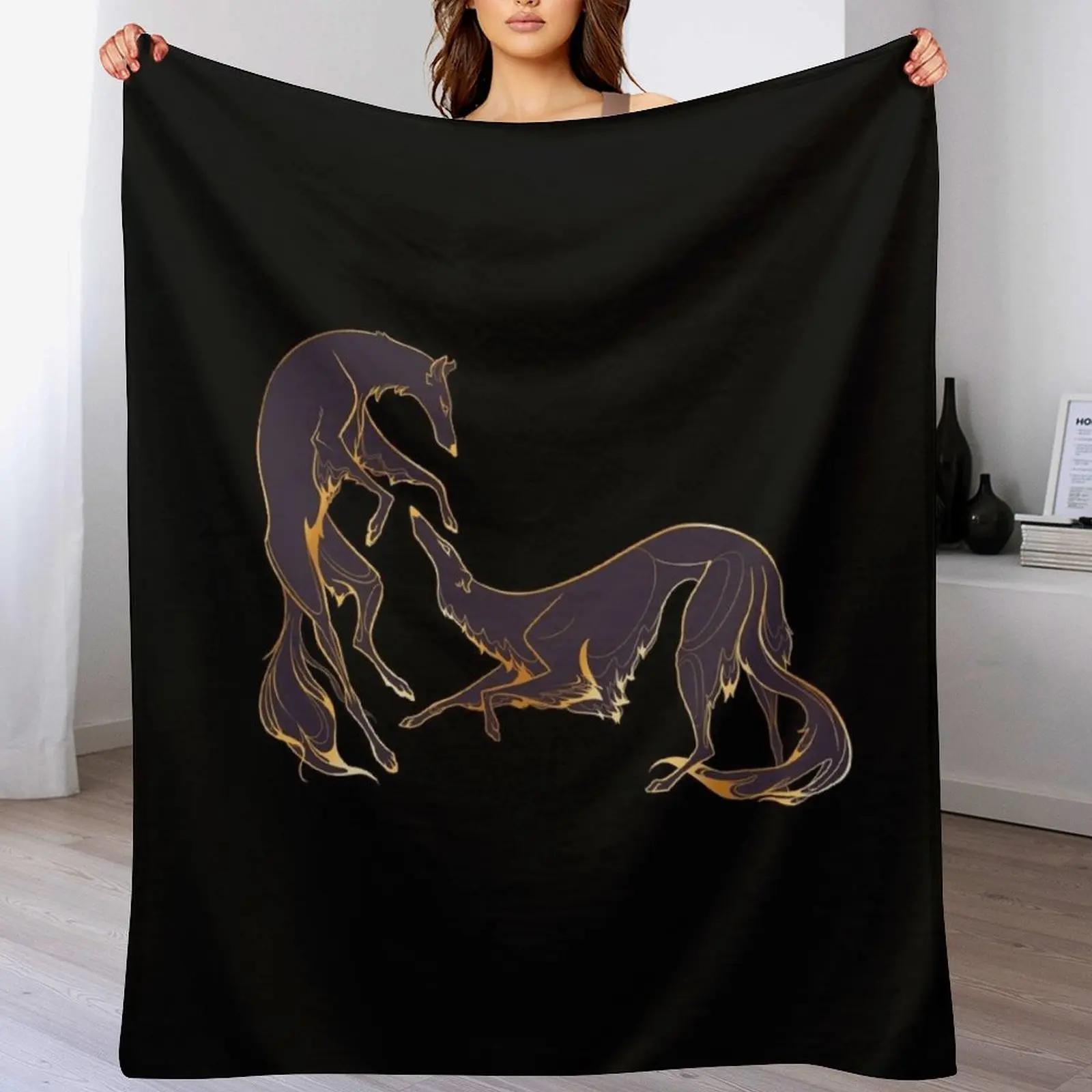 

Dancing gold and purple borzoi Throw Blanket Reusable Durable Soft Blanket for All Seasons 102x76cm(40x30in)