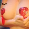 Invisible Chest Pads 1 Pair Nipple Covers Sequins Shiny Heart Shape Nippleless Stickers Tassels Self-Adhesive for Home