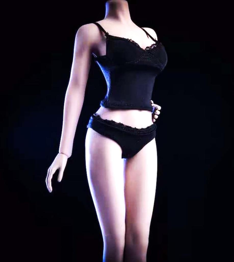 Puppe Damen Camisole Shorts Set Figur Unterwäsche Innen Spitze Schwarz Weiß Set für Basis Körper nicht [COOLPIPIT] 1/6 & & (Inklusive Gehäuse)