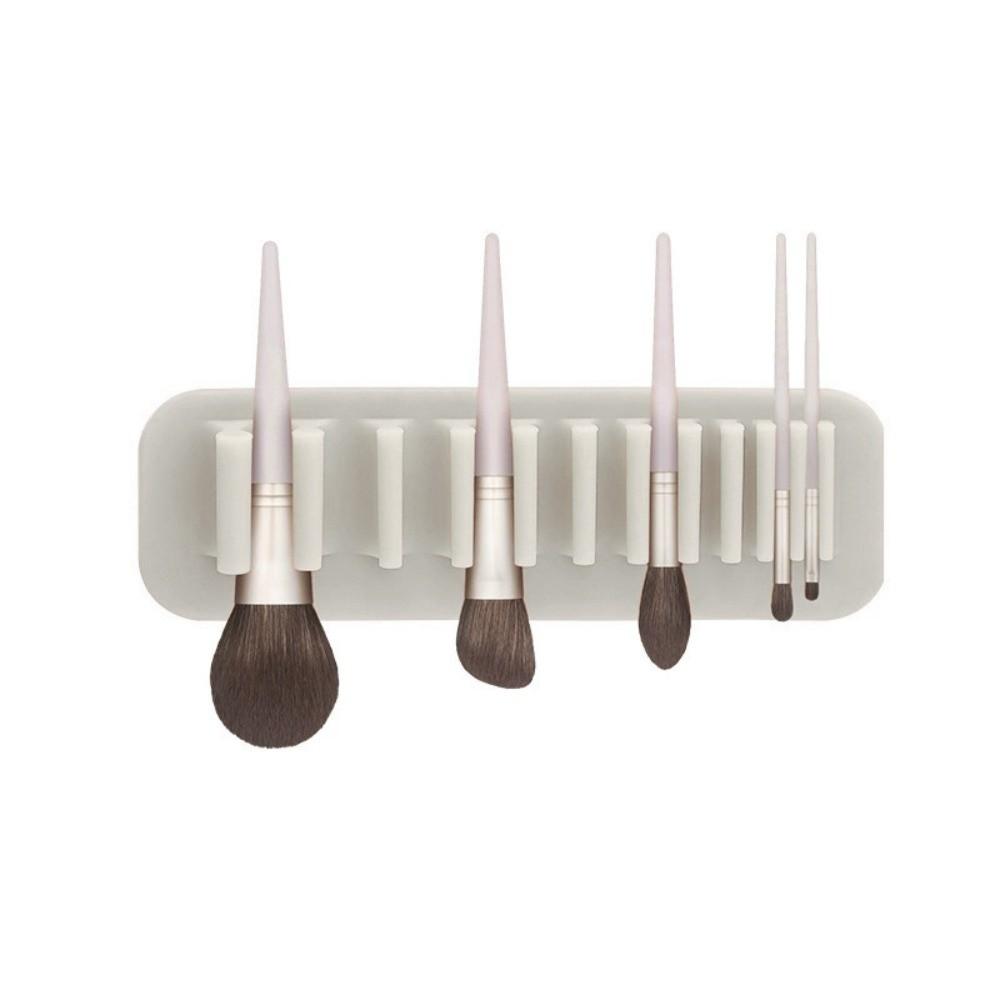 New Soft Silicone Brush Drying Rack Solid Color Suction Cup Cosmetic Tools Wall Mounted Makeup Brush Holder for Beauty Station