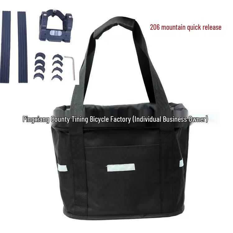 Aluminum Alloy Folding Bike Basket - Front Bag for Mountain Bikes