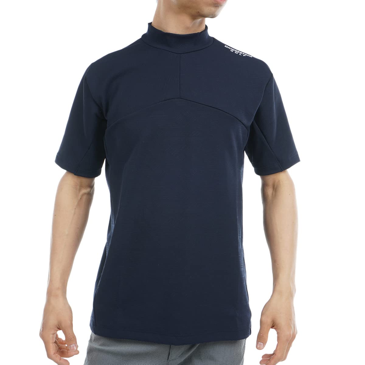 

Bridgestone Golf YGM05A Men s Short Sleeve Mock Neck Golf Shirt, Blue, Size LL