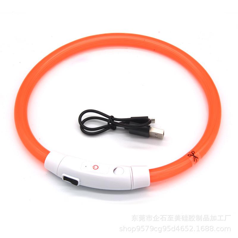Pet luminous collar, dog luminous collar, USB charging LED fiber optic collar, flashing dog collar