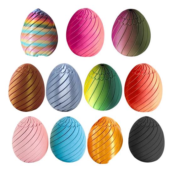 3D Printed Easter Egg Toy Stress Relief Spiral Egg Fidget Toy Twisting Egg