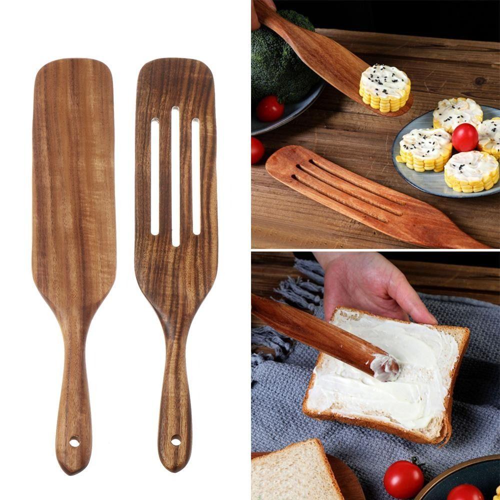 Heat Resistant Colander Spoon Teak Wood Teak Tableware For Nonstick Cookware