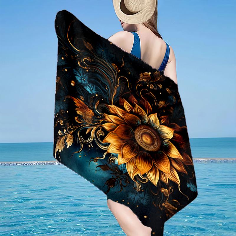 Butterfly And Sunflowers Beach Towel, Super Soft Microfiber, Gift for Her/Him, Birthday, for Pool, Beach, Travel, Home Decor Fan gifts