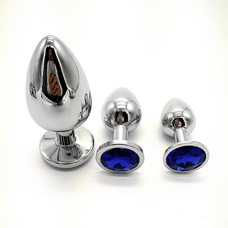 Anal Plug 3 Sizes Colored Crystal Stainless Steel Butt Plug For Women Stimulator Anal Sex Toys For Couples Prostate Massager