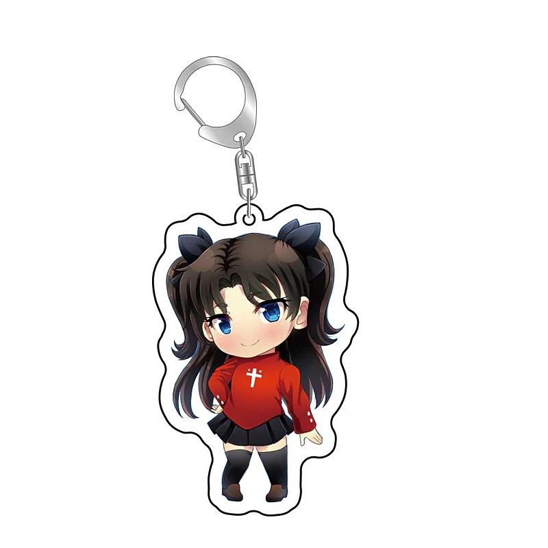 Fate Stay Night Tohsaka Rin Altria Pendragon Cute Cartoon Keychain Kawaii Keyrings Bag Parts & Trendy Gift