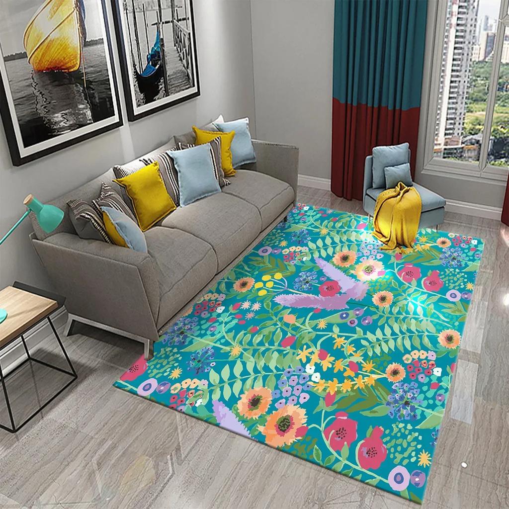 3D Floral Flower Pastoral Carpet Home Decor Entrance Door Mat Living Room Bedroom Entrance Decor Carpet Bathroom Non-slip Mats