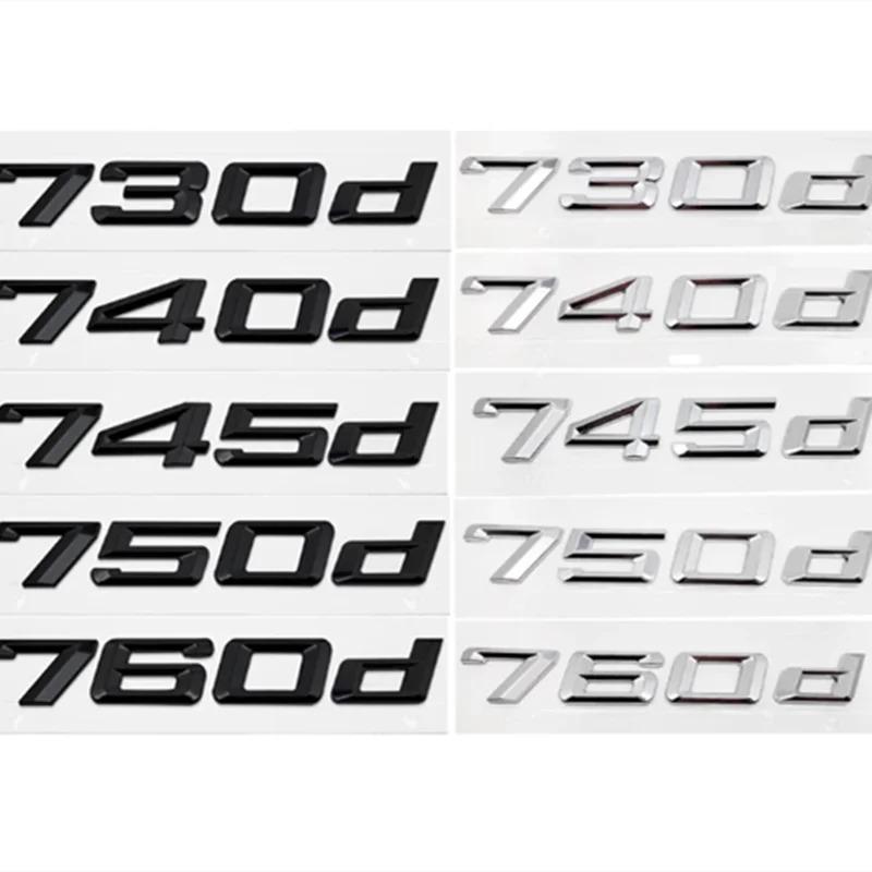 3D ABS Znaky Loga Emblem Nálepka na Zadní Kufr Auta Pro BMW Řady 7 730d 740d 745d 750d 760d E38 E65 E66 F01 F02 G11 G12