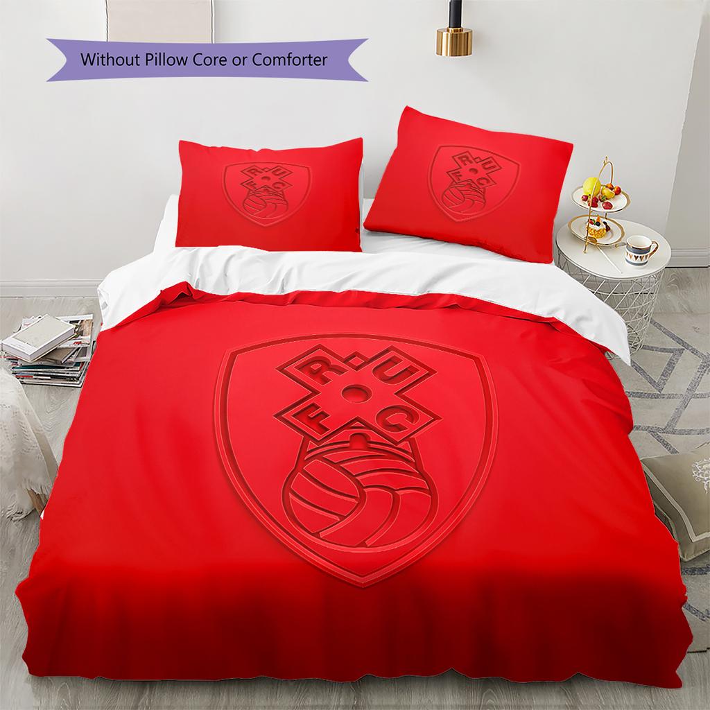 Rotherham United Badge Pattern Bedding Home Decoration Birthday Gift (1 * Duvet Cover + 2 * Pillowcase, Without Core)