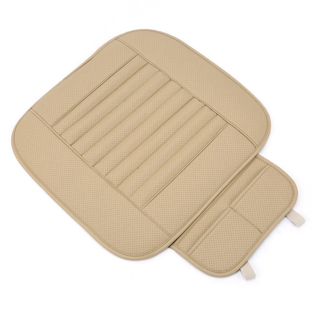 Nuovo Beige PU Pelle Coprisedili Copri Sedili Cuscino Per Auto Seduta Sedile