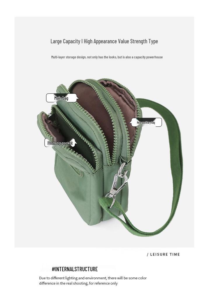 Women's Mini Crossbody Phone Bag - 2025 Multi-layer Oxford Cloth Compact Shoulder Bag