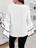 Fashionable Lady Temperament Design Large Flared Leaf Sleeve Top