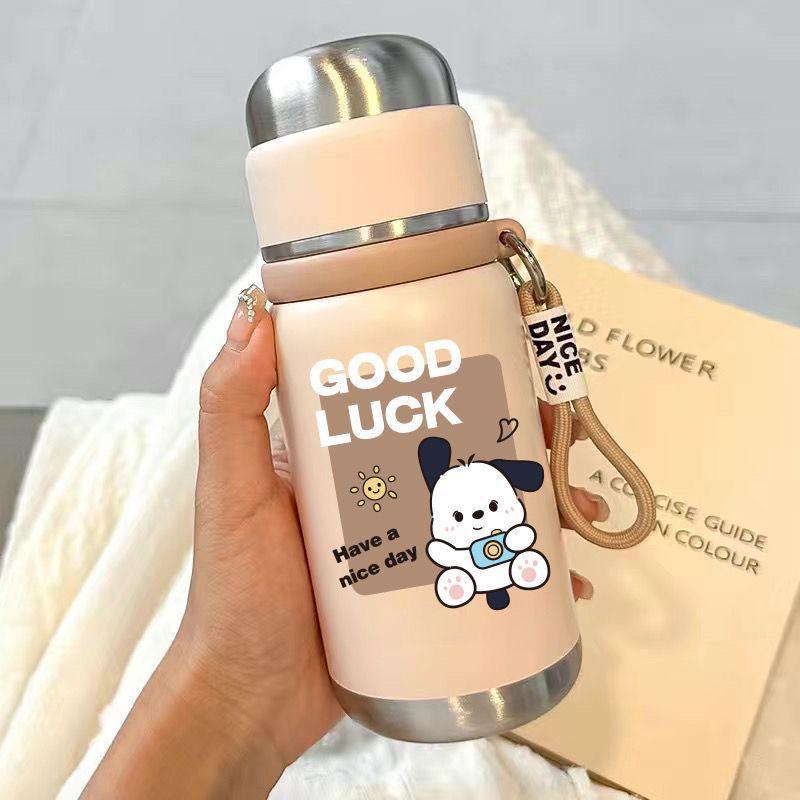 Cartoon Dog Stainless Steel Tea Infuser Cup - 316 Small Thermos with Tea Separation for Students.