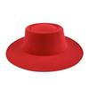 Formal Britishstyle Hat Wide Brim Flat Top Solid Color Winter Frenchinspired