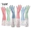 Waterproof Cleaning Gloves for Winter Long Sleeves Dishwashing Gloves, Thick Fleece Lining Non-Slip Silicone Reusable Rubber Housework Kitchen Laundry