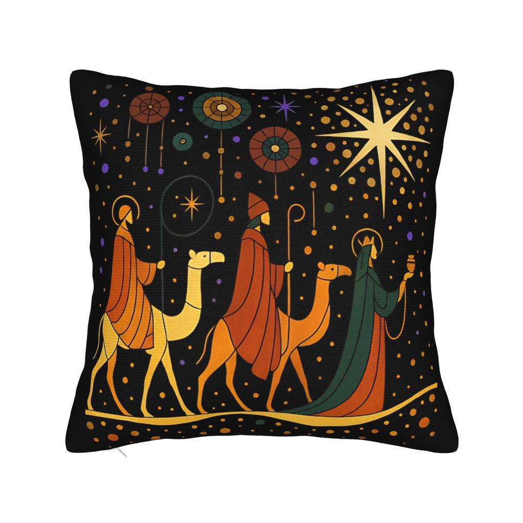 Seat Decorations Día de los Reyes Magos Epifanía Three kings Pillowcases Accessories Pillow Cover Zippered Multi Size
