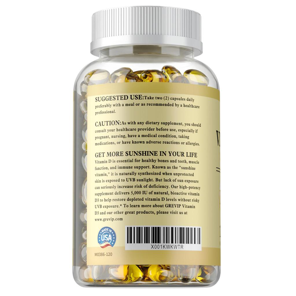GREVIP 125 Mcg Vitamin D3 - Bone & Muscle Health