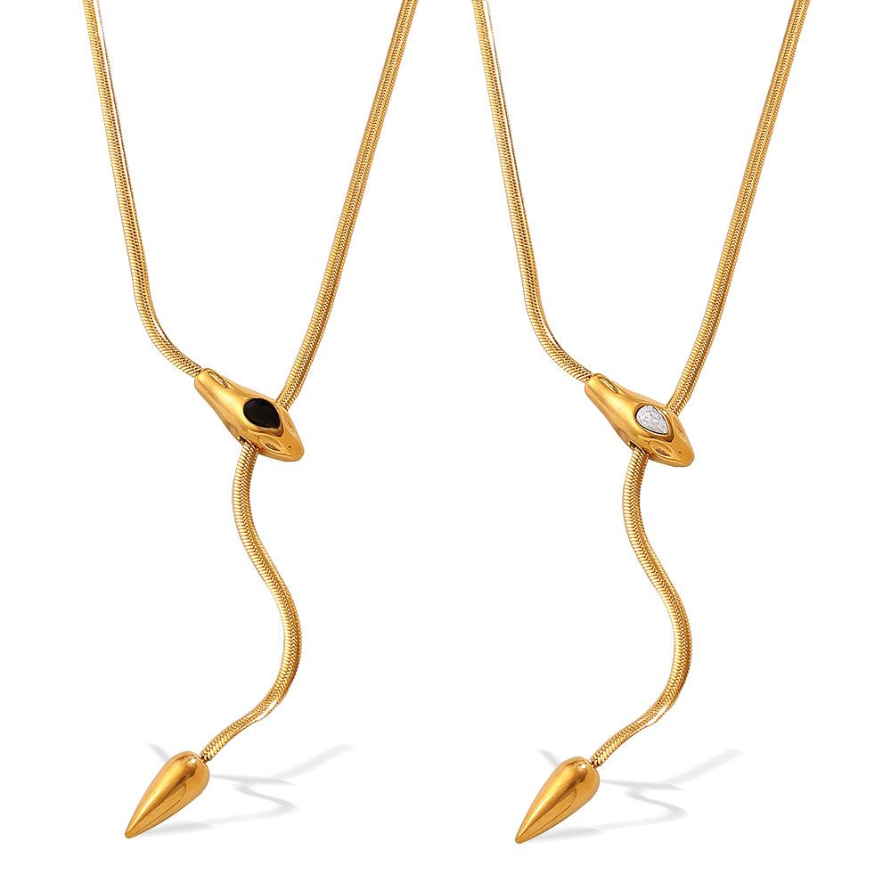 Wind Personalized Design Snakehead Necklace Stainless Steel Niche Unique High-End Long Necklace