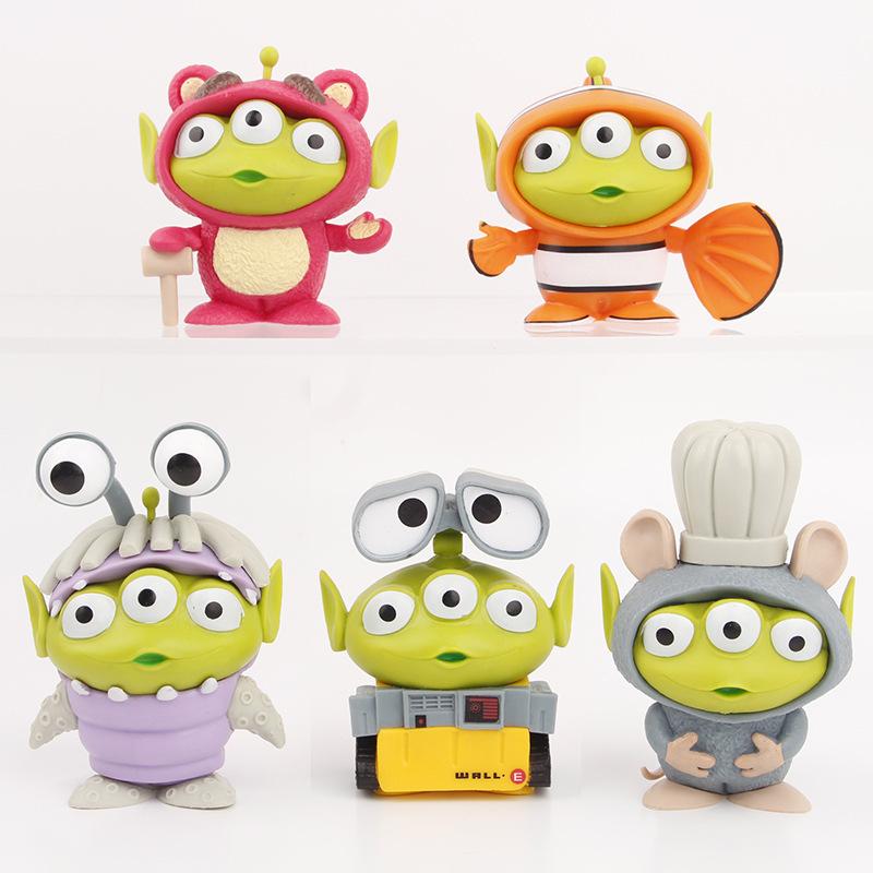 

5Pcs/Set Anime Toy Story Alien Crossover Series PVC Action Figure Statue Model Playthings Collection Present great for daily use